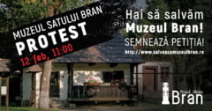 Protest la Muzeul Satului din Bran, care trebuie evacuat pana la mijlocul lui februarie - monumentele risca sa fie distruse