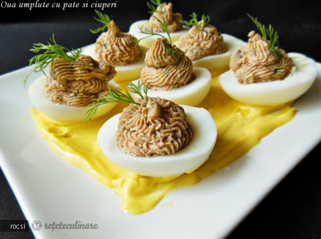 Imagine Reteta culinara Oua umplute cu pate si ciuperci | 2review.ro