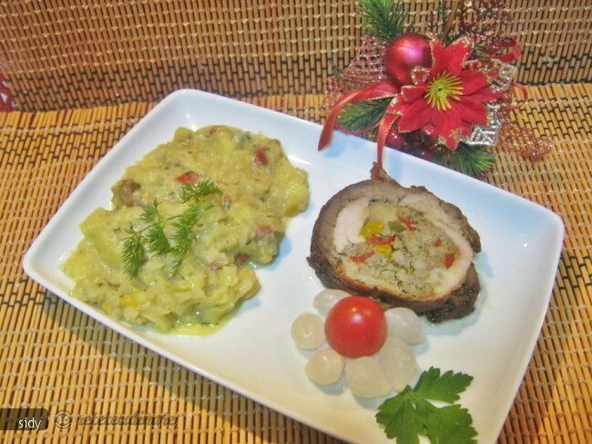 Imagine Reteta culinara Friptura de porc umpluta cu ficatei ,cu garnitura de varza dulce si cartofi | 2review.ro