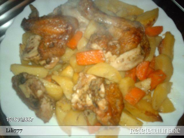 Imagine Reteta culinara Puisor cu cartofi la cuptor in punga | 2review.ro