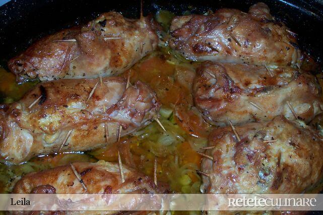 Imagine Reteta culinara Pulpe umplute pe pat de legume | 2review.ro