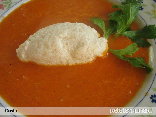 Imagine Reteta culinara Supa Crema de Morcovi si Rosii cu Galuste de Urda (Ricotta) | 2review.ro