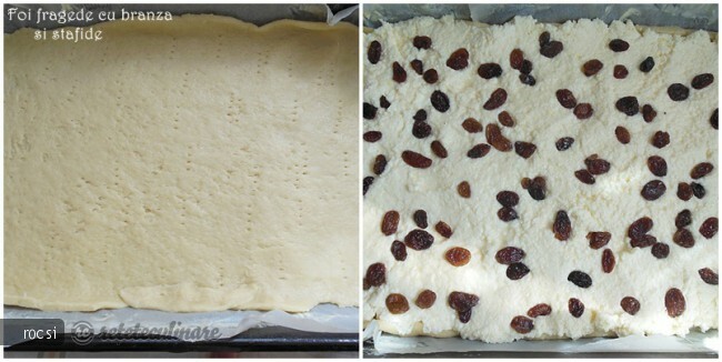 Imagine Reteta culinara Foi fragede cu branza si stafide | 2review.ro