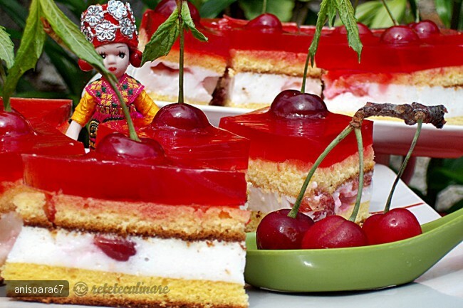 Imagine Reteta culinara Prajitura gelee-cherry | 2review.ro