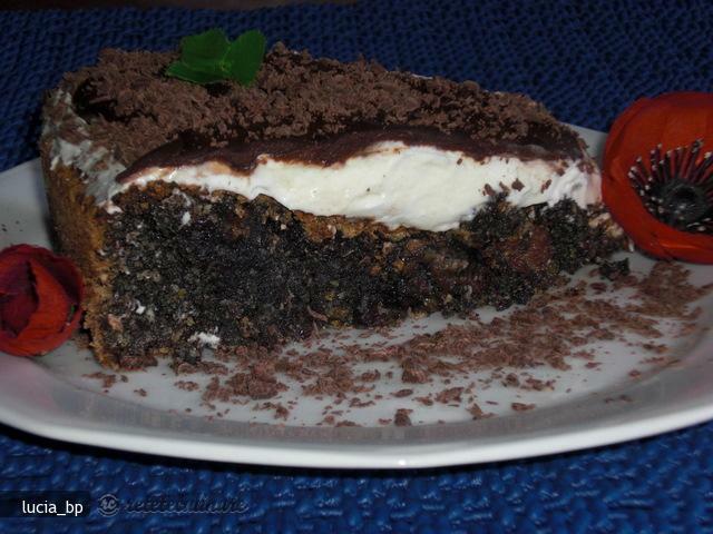 Imagine Reteta culinara Prajitura cu Mac, Frisca si Glazura de Ciocolata | 2review.ro