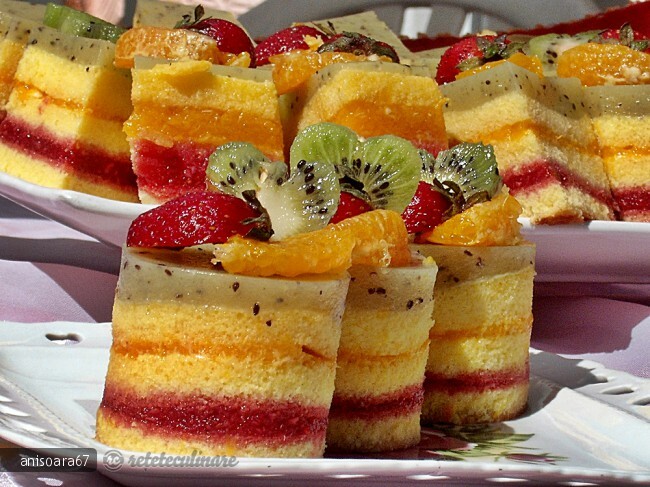 Imagine Reteta culinara Prajitura multicolorata cu Fructe | 2review.ro