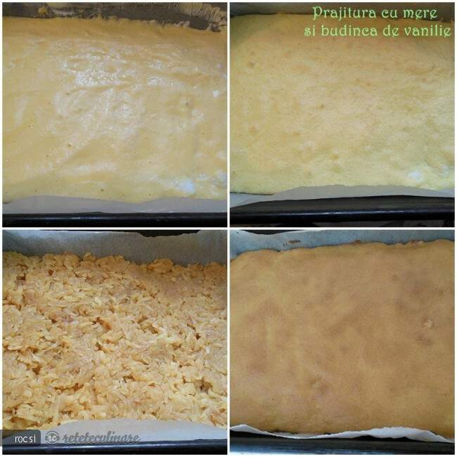 Imagine Reteta culinara Prajitura cu mere si budinca de vanilie | 2review.ro