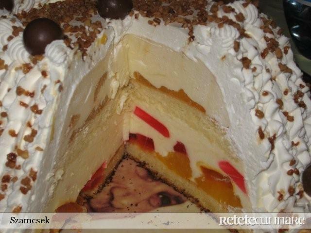 Imagine Reteta culinara Tort Diplomat cu Piersici si Jeleu | 2review.ro