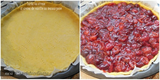 Imagine Reteta culinara Tarta cu cirese si crema de vanilie cu mascarpone | 2review.ro