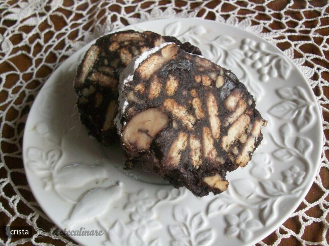 Imagine Reteta culinara Salam de biscuiţi reţetă cu Ciocolată și Castane | 2review.ro