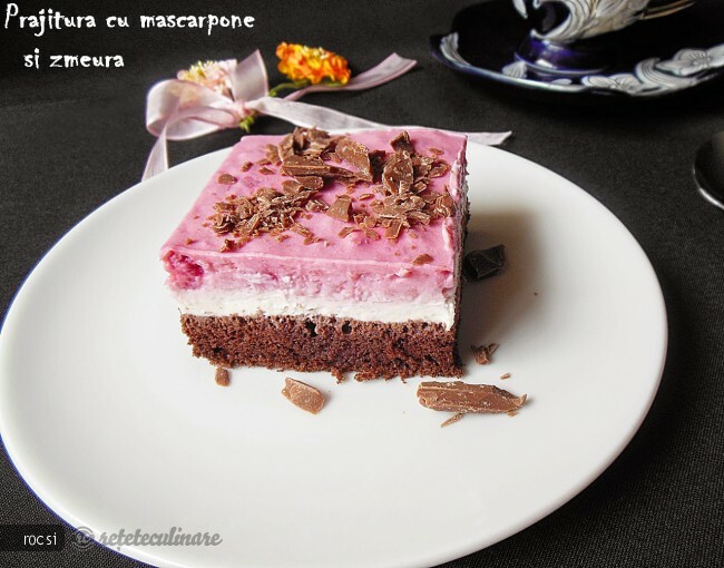 Imagine Reteta culinara Prajitura cu mascarpone si zmeura | 2review.ro