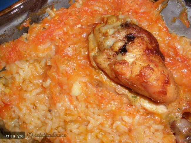 Imagine Reteta culinara Pulpe Pui cu Orez la Cuptor | 2review.ro