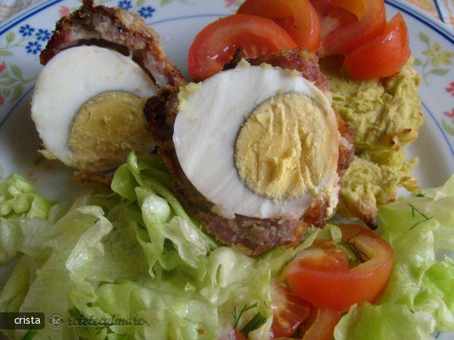 Imagine Reteta culinara Oua Scotiene (la Cuptor) din Carne de Cirnat | 2review.ro
