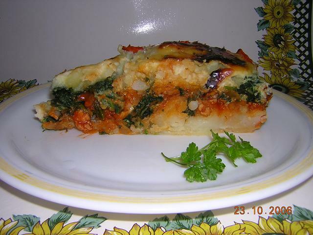 Imagine Reteta culinara Budinca cu Spanac si Carne Tocata | 2review.ro