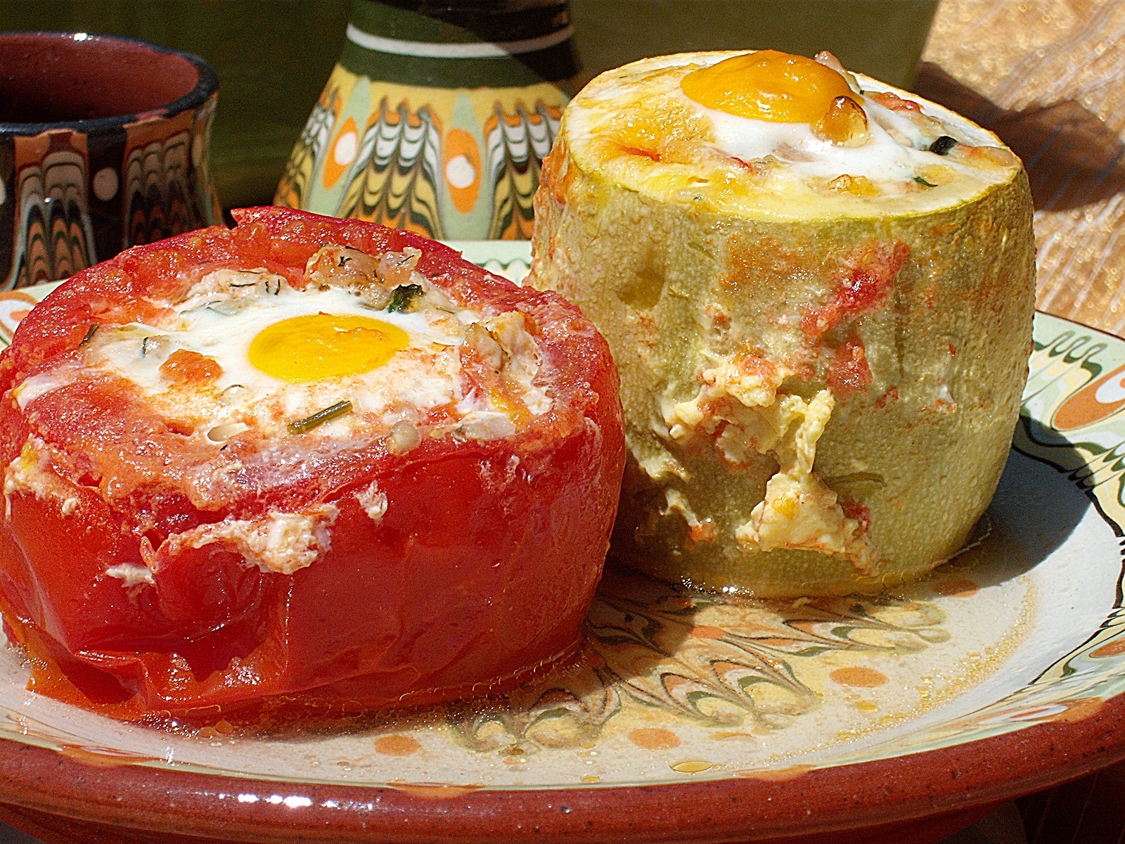 Imagine Reteta culinara Dovlecei si rosii umplute,la cuptor | 2review.ro