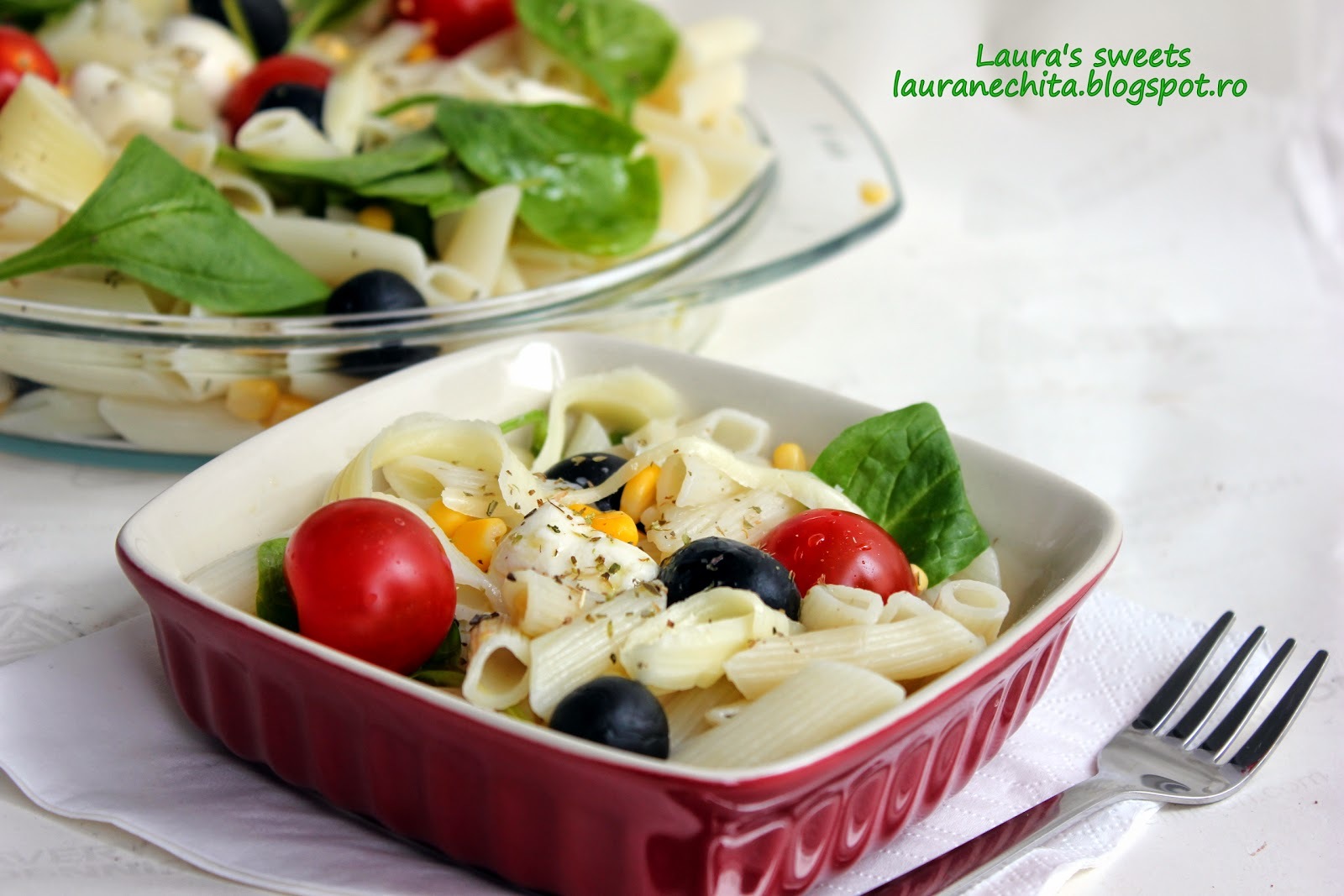 Imagine Reteta culinara Salata de paste, cu legume si mozzarella | 2review.ro