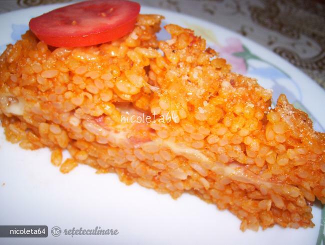 Imagine Reteta culinara Orez la Cuptor cu Sunca si Mozzarella | 2review.ro