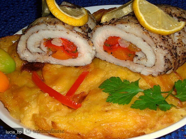 Imagine Reteta culinara Peste cu Legume si Piure cu Mozzarella | 2review.ro