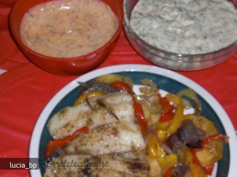 Imagine Reteta culinara Peste la cuptor,in straturi,cu sos libanez | 2review.ro