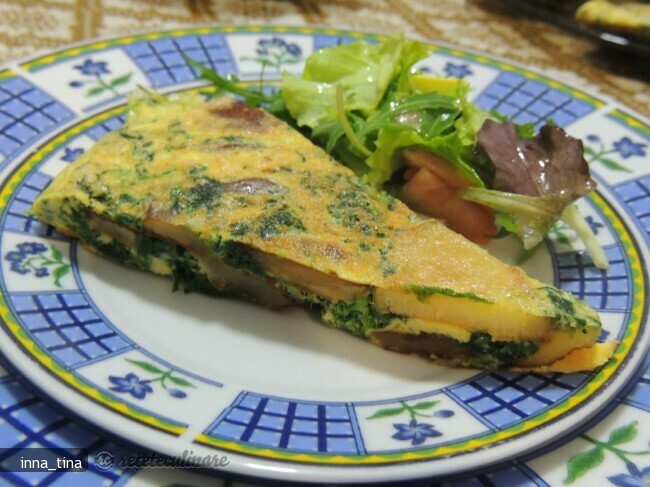 Imagine Reteta culinara Frittata cu Cartofi si Spanac | 2review.ro