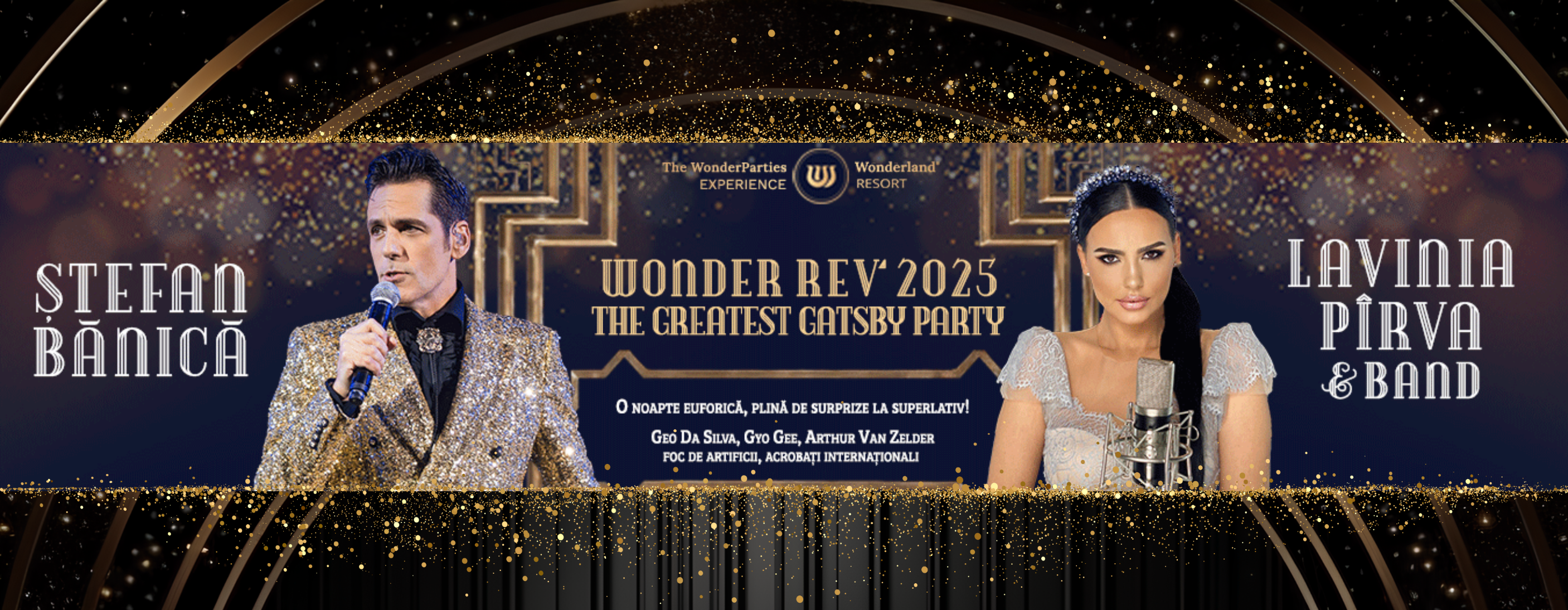 Ștefan Bănică și Lavinia Pîrva, vedetele Revelionului de la Cluj: WonderRev 21st Edition – The Greatest Gatsby Party 2025