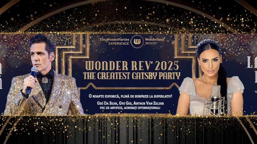 Imagine impresie Ștefan Bănică și Lavinia Pîrva, vedetele Revelionului de la Cluj: WonderRev 21st Edition – The Greatest Gatsby Party 2025